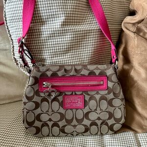 Vintage Coach “Daisy” Y2K Poppy signature canvas crossbody bag